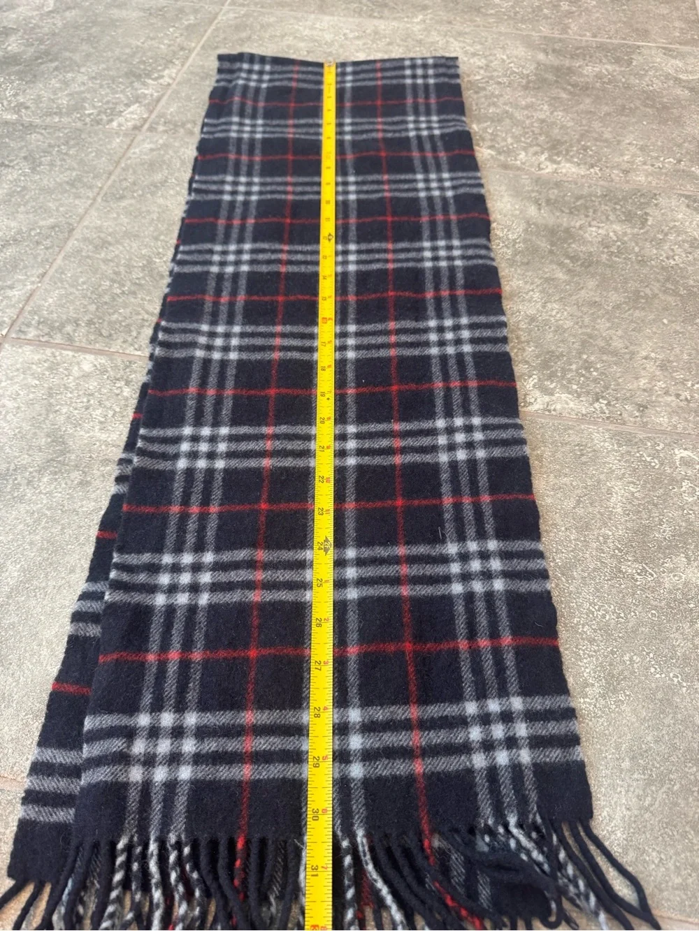 Burberry navy plaid Scarf authentic pre owned
